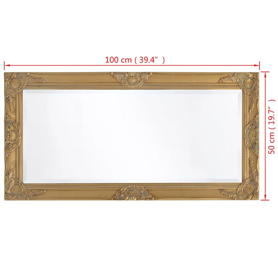 Wandspiegel Barok 00 X 50 Cm Goud