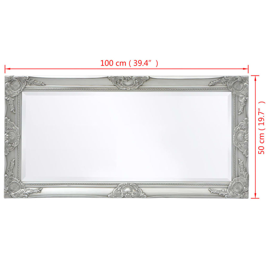 Wandspiegel Barok 00 X 50 Cm Zilver
