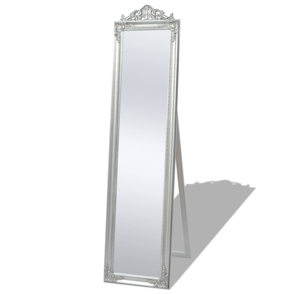 Vrijstaande Spiegel Barok 60X40Cm Zilver