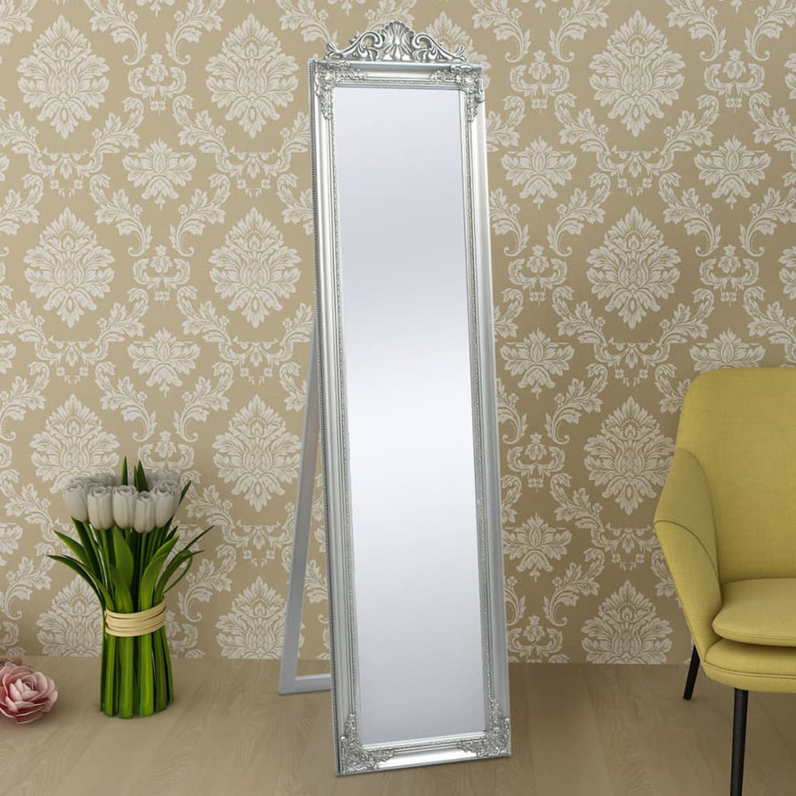 Vrijstaande Spiegel Barok 60X40Cm Zilver