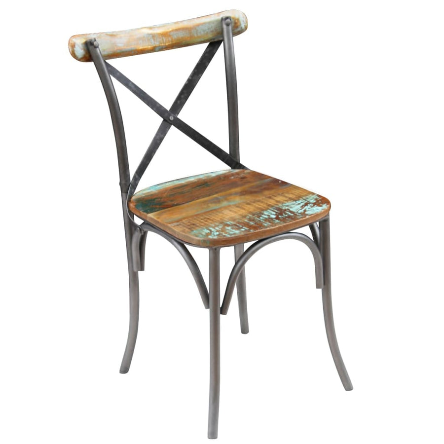 Eetkamerstoelen 2 massief gerecycled hout