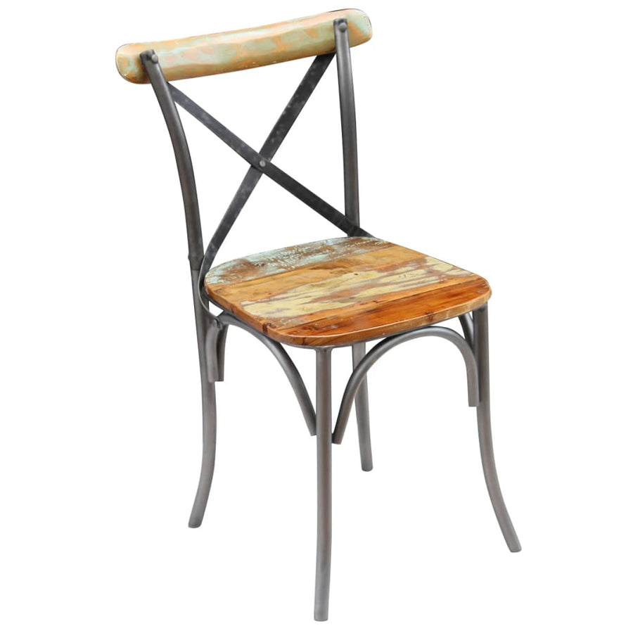 Eetkamerstoelen 2 massief gerecycled hout