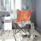 Vlinderstoel echt leer bruin 74x66x90 cm