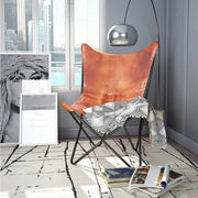 Vlinderstoel echt leer bruin 74x66x90 cm