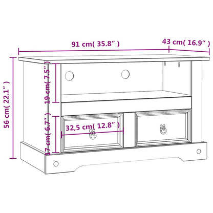 Tv-Meubel Mexicaans Grenenhout Corona-Stijl 91X43X56 Cm Bruin