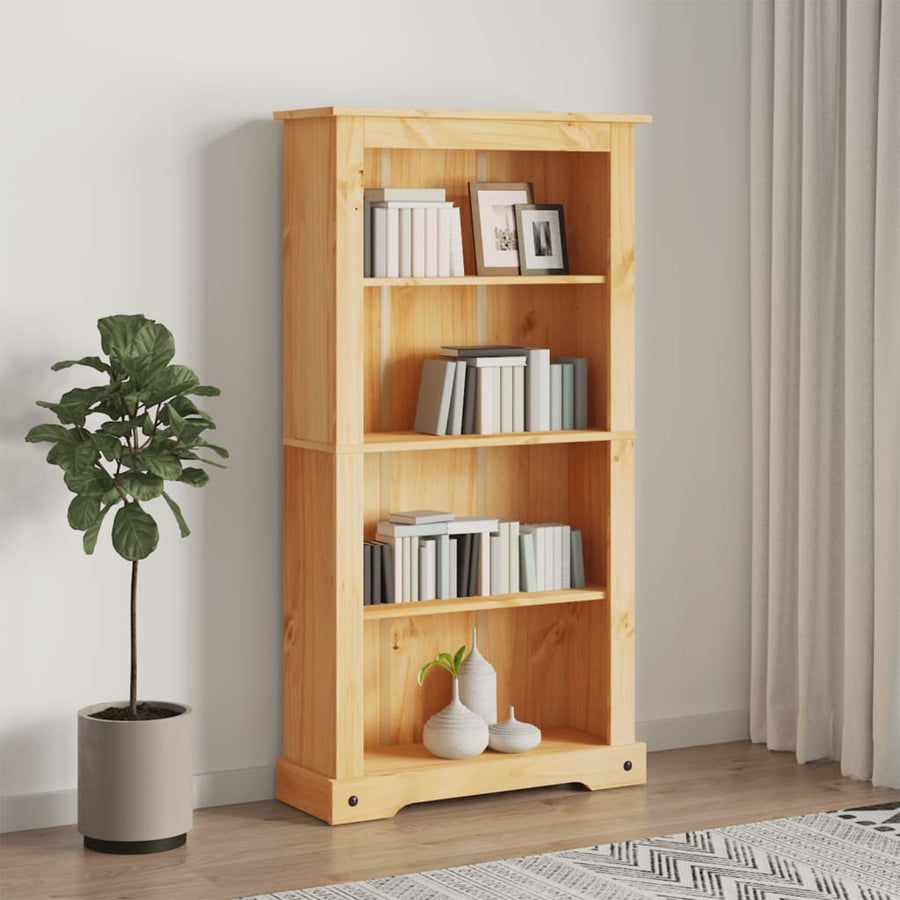 Boekenkast Grenenhout Met 4 Planken Corona-Stijl 8X29X50 Cm 150 cm Bruin
