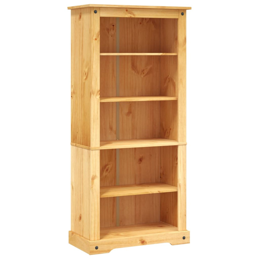 Boekenkast Met 5 Planken Corona-Stijl 8X40X70 Cm Grenenhout 170 cm Bruin