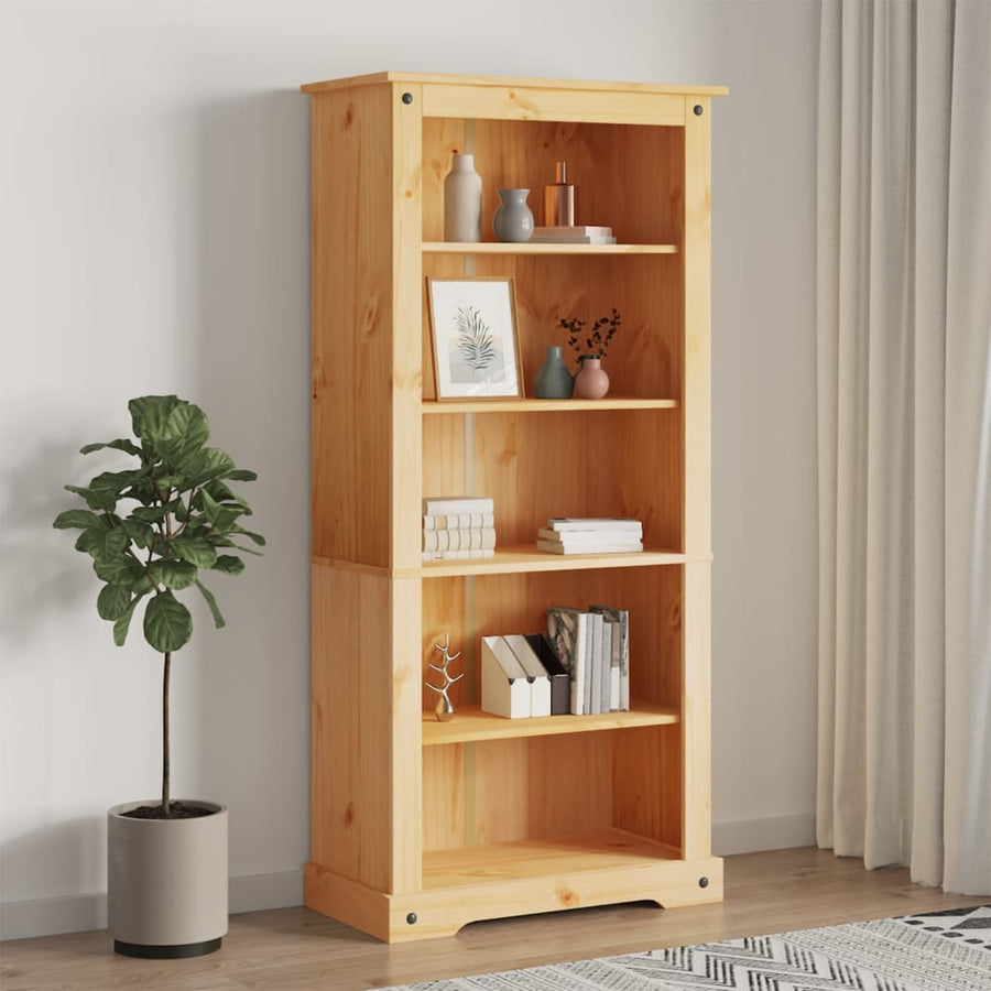 Boekenkast Met 5 Planken Corona-Stijl 8X40X70 Cm Grenenhout 170 cm Bruin