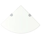 Corner shelf with chrome brackets transparent 25x25 cm glass
