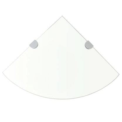 Hoekschap Met Chromen Dragers Transparant Glas 1 25 x 25 cm Doorzichtig