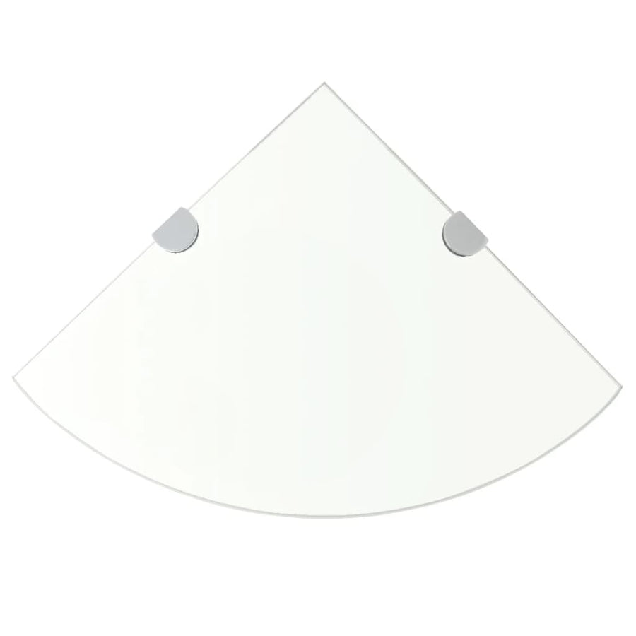 Hoekschap Met Chromen Dragers Transparant Glas 1 25 x 25 cm Doorzichtig