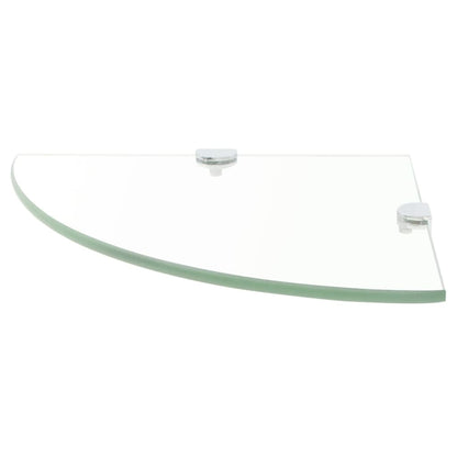 Hoekschap Met Chromen Dragers Transparant Glas 1 25 x 25 cm Doorzichtig