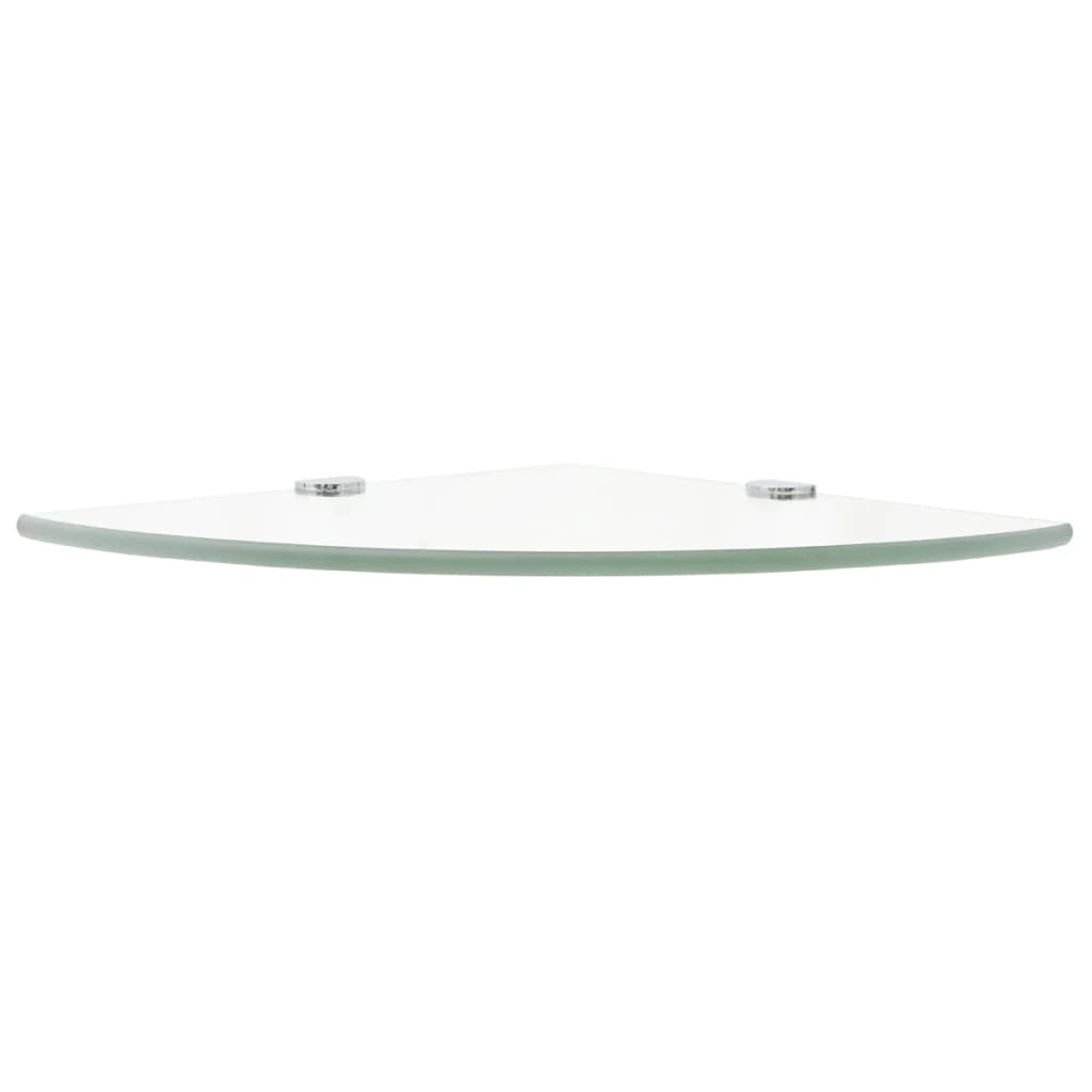 Hoekschap Met Chromen Dragers Transparant Glas 1 25 x 25 cm Doorzichtig