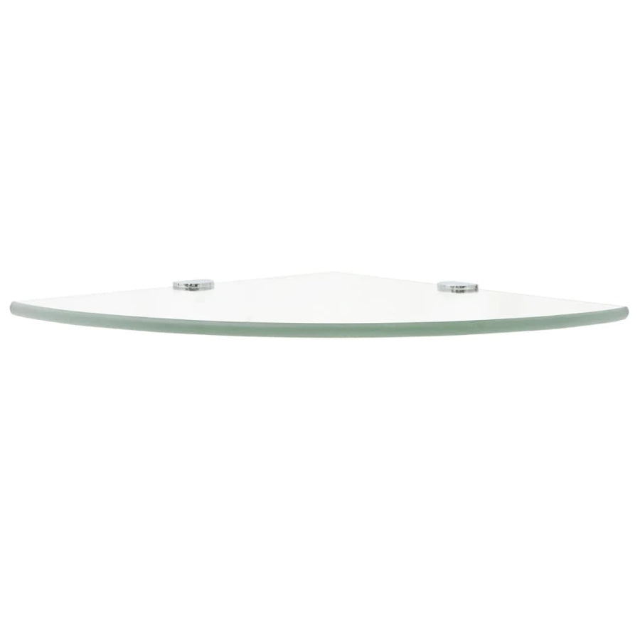 Hoekschap Met Chromen Dragers Transparant Glas 1 25 x 25 cm Doorzichtig