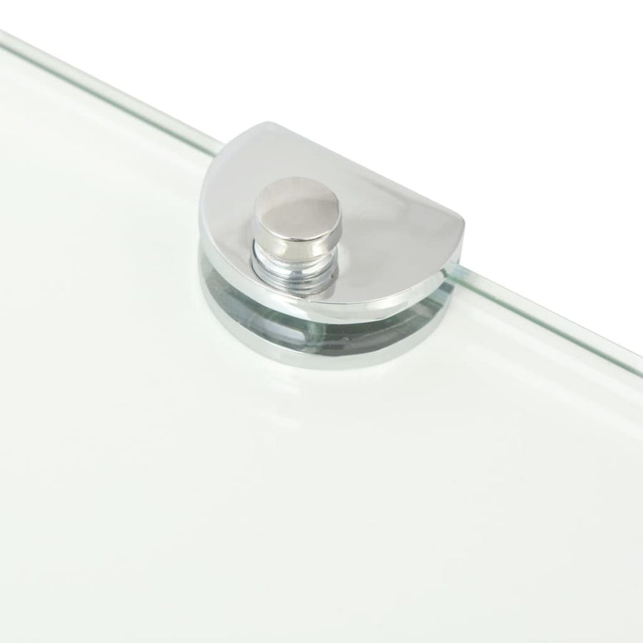 Hoekschap Met Chromen Dragers Transparant Glas 1 25 x 25 cm Doorzichtig
