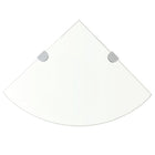 Corner shelf with chrome brackets transparent 35x35 cm glass