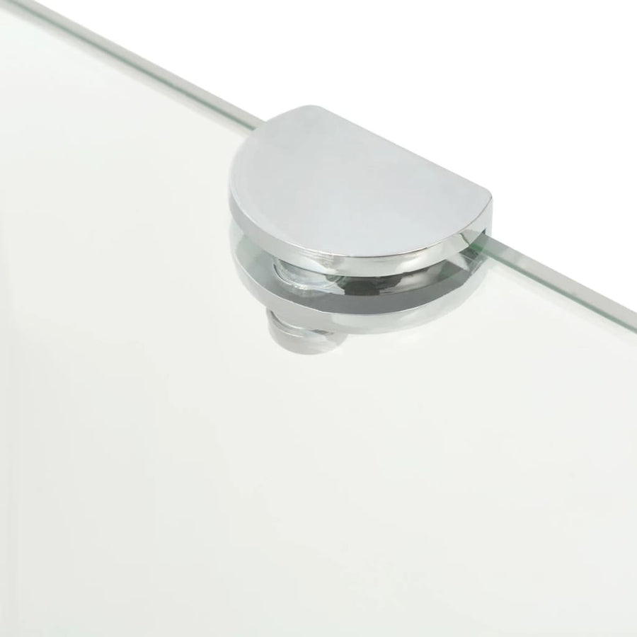 Hoekschap Met Chromen Dragers Transparant Glas 1 35 x 35 cm Doorzichtig