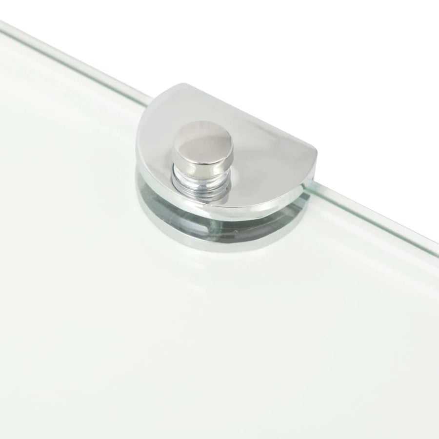 Hoekschap Met Chromen Dragers Transparant Glas 1 35 x 35 cm Doorzichtig