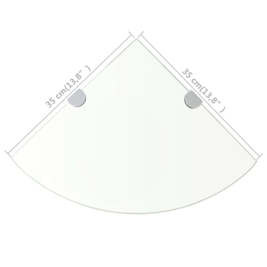 Hoekschap Met Chromen Dragers Transparant Glas 1 35 x 35 cm Doorzichtig