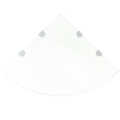 Hoekschap Met Chromen Dragers Transparant Glas 1 45 x 45 cm Doorzichtig