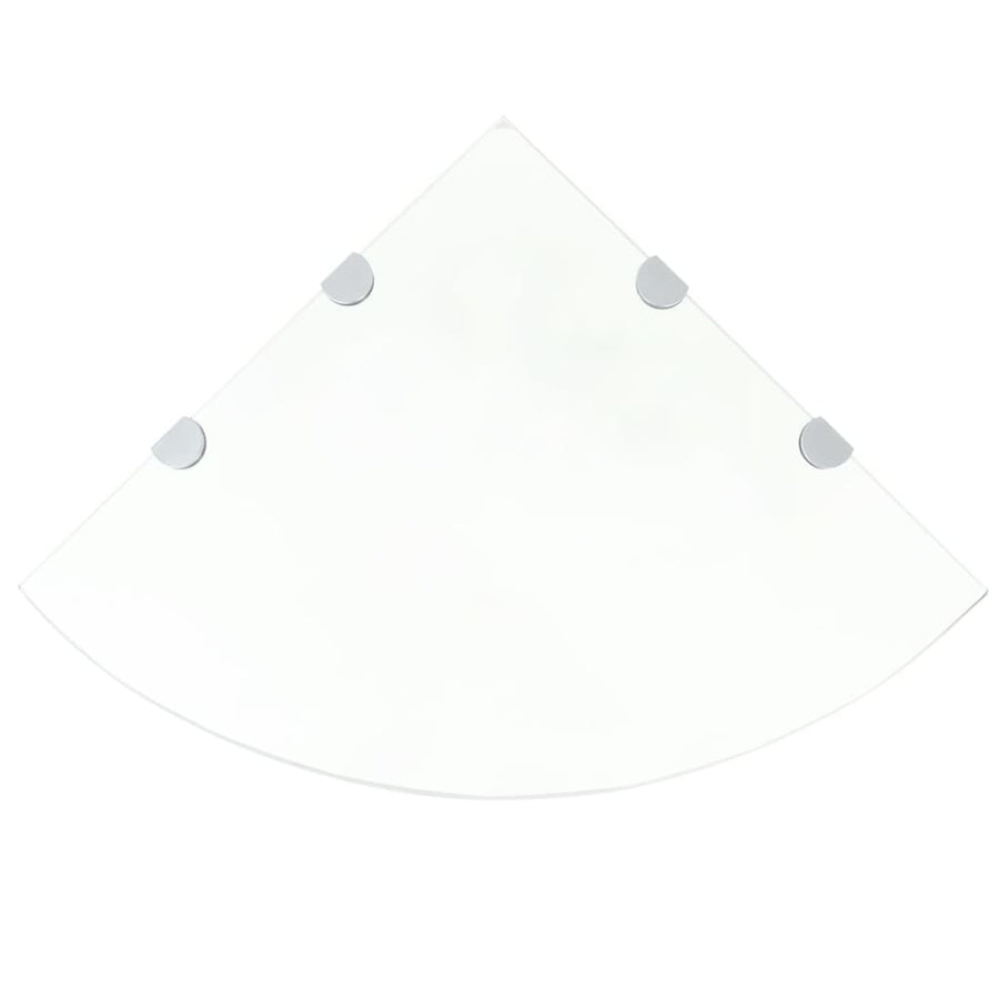 Hoekschap Met Chromen Dragers Transparant Glas 1 45 x 45 cm Doorzichtig