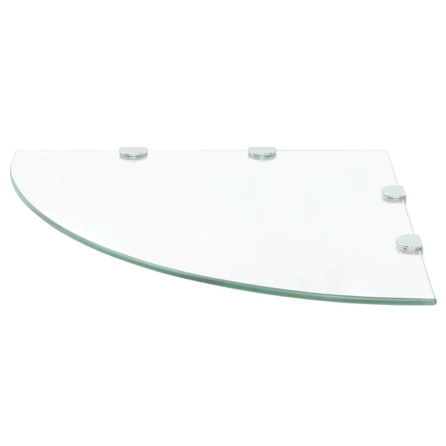 Hoekschap Met Chromen Dragers Transparant Glas 1 45 x 45 cm Doorzichtig