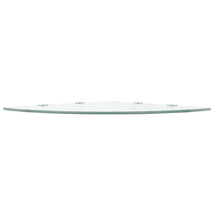 Hoekschap Met Chromen Dragers Transparant Glas 1 45 x 45 cm Doorzichtig