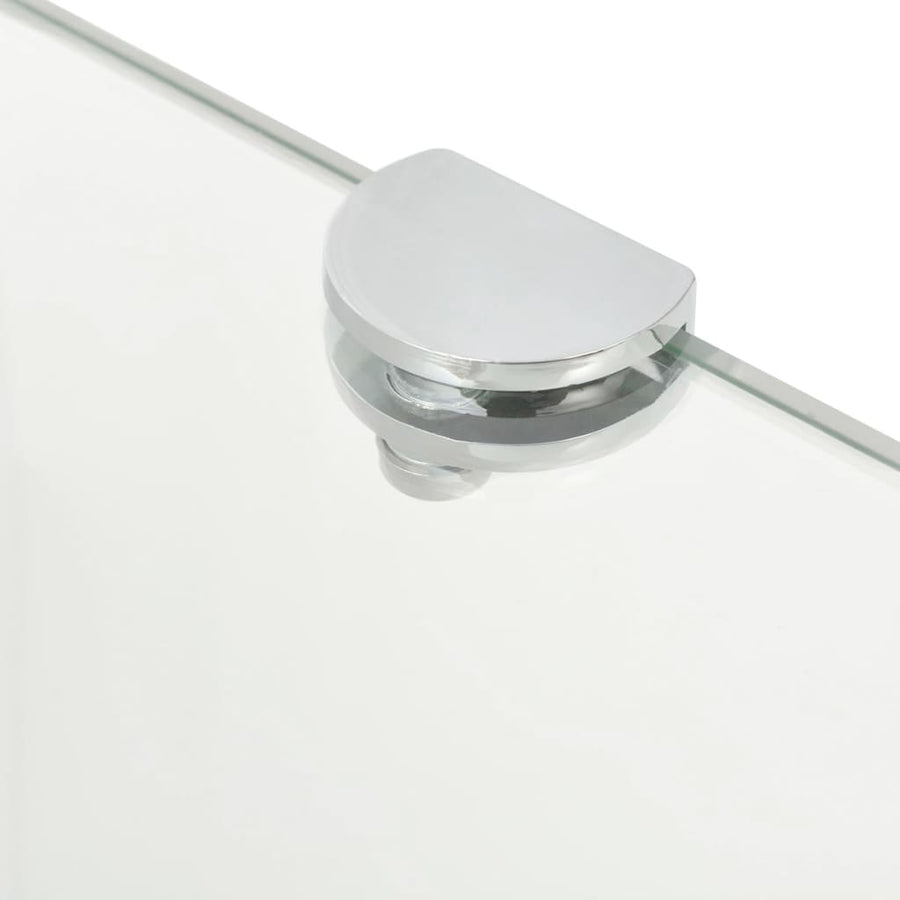 Hoekschap Met Chromen Dragers Transparant Glas 1 45 x 45 cm Doorzichtig