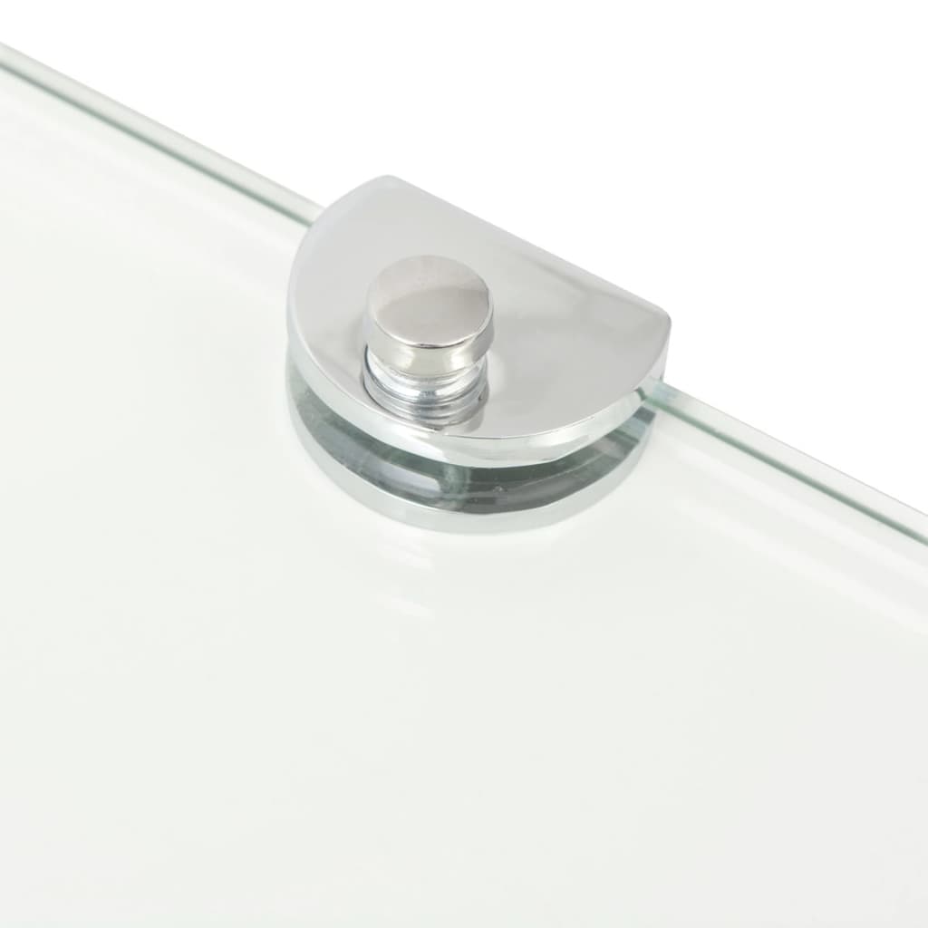 Hoekschap Met Chromen Dragers Transparant Glas 1 45 x 45 cm Doorzichtig