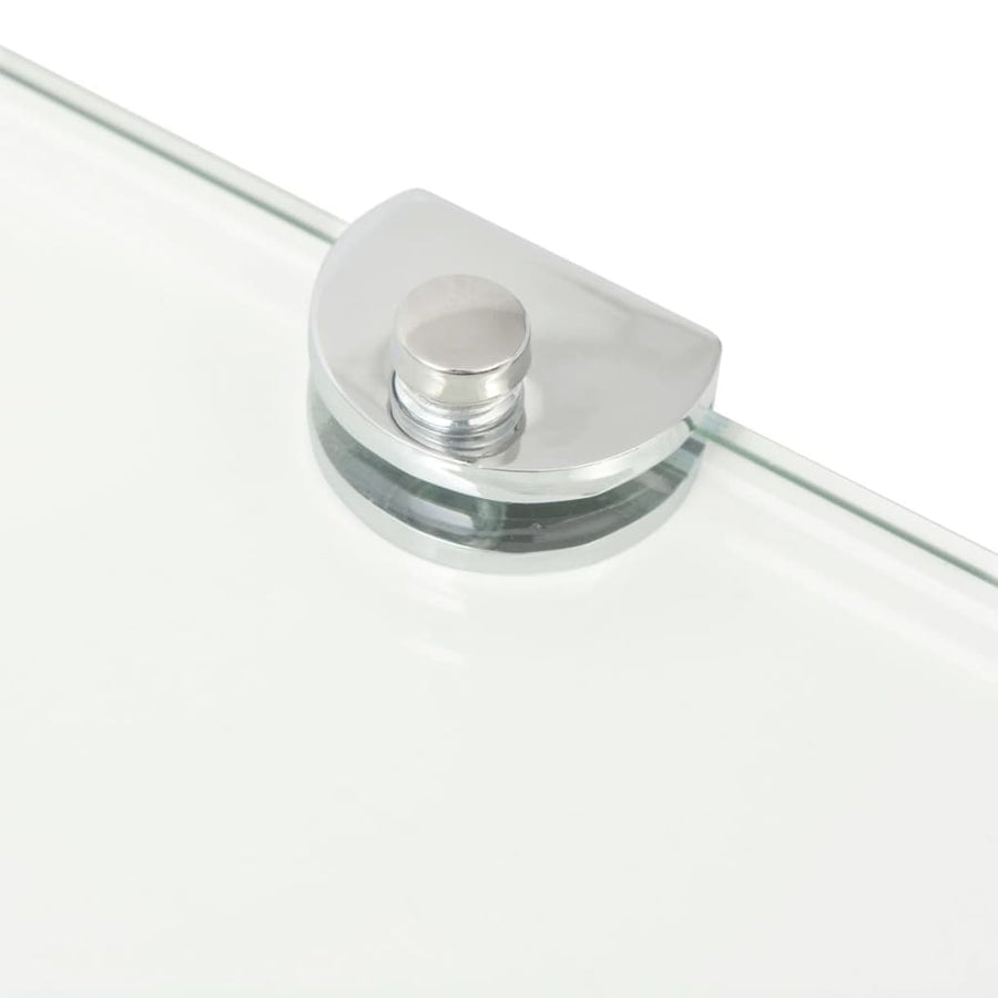Hoekschap Met Chromen Dragers Transparant Glas 1 45 x 45 cm Doorzichtig