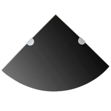 Hoekplank Met Chromen Dragers Glas 1 25 x 25 cm Zwart
