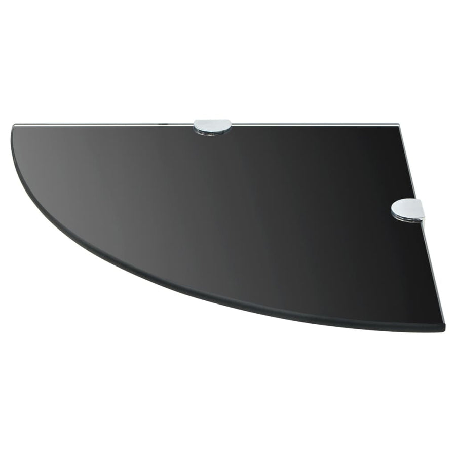 Hoekplank Met Chromen Dragers Glas 1 25 x 25 cm Zwart