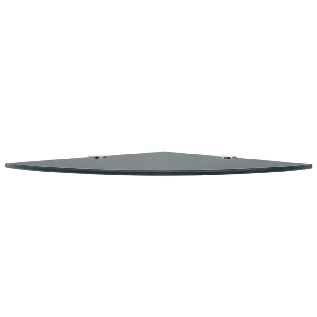 Hoekplank Met Chromen Dragers Glas 1 25 x 25 cm Zwart