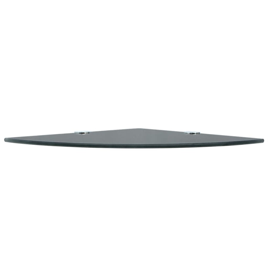Hoekplank Met Chromen Dragers Glas 1 25 x 25 cm Zwart
