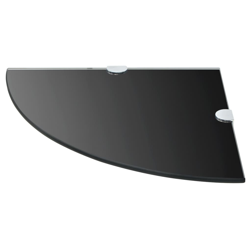 Hoekschap Met Chromen Dragers Glas 1 35 x 35 cm Zwart