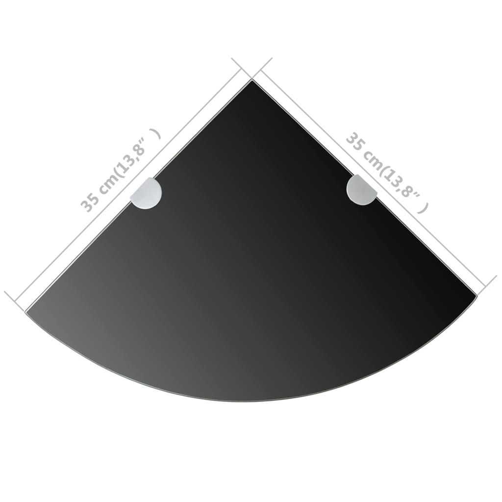 Hoekschap Met Chromen Dragers Glas 1 35 x 35 cm Zwart
