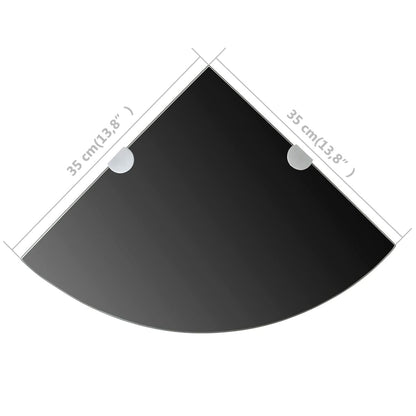 Hoekschap Met Chromen Dragers Glas 1 35 x 35 cm Zwart