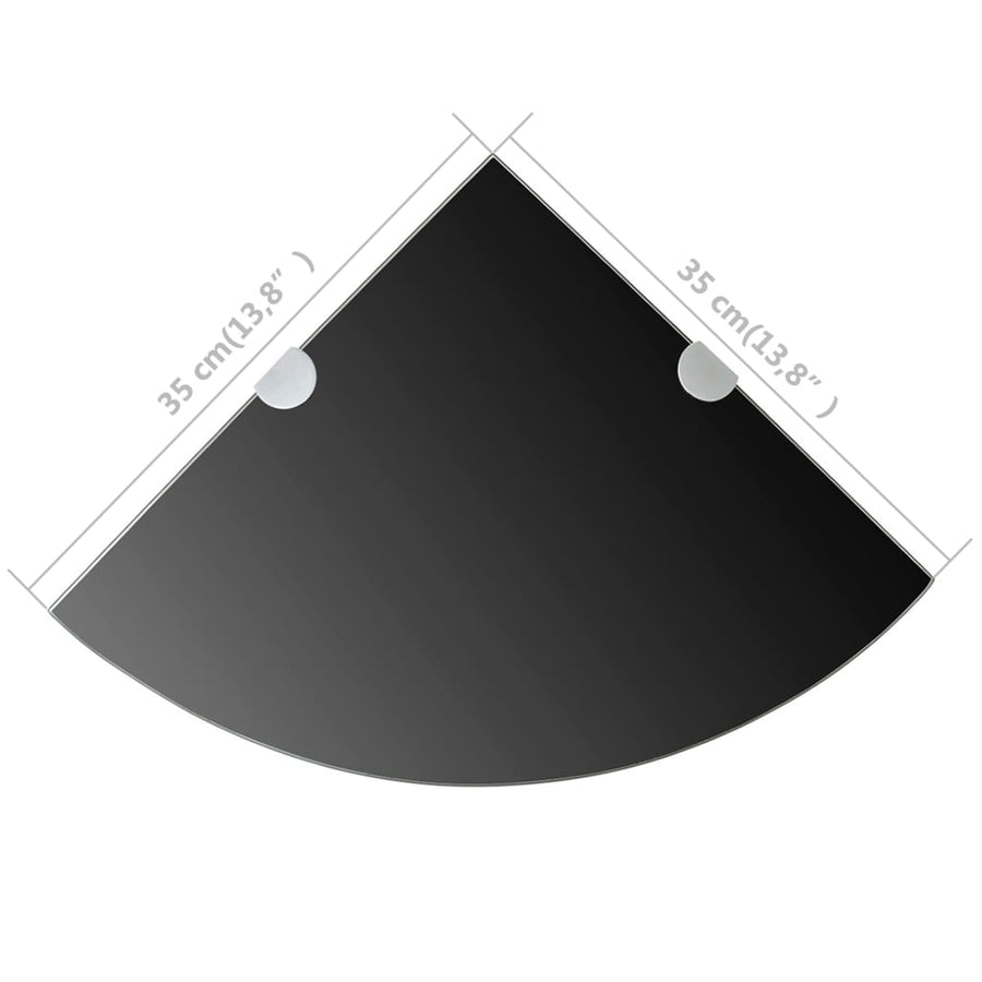 Hoekschap Met Chromen Dragers Glas 1 35 x 35 cm Zwart