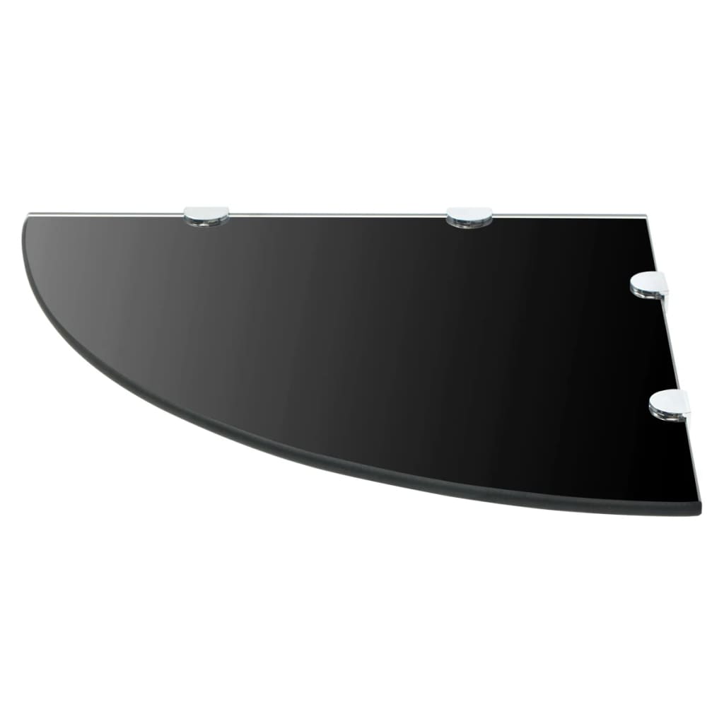 Hoekschap Met Chromen Dragers Glas 1 45 x 45 cm Zwart