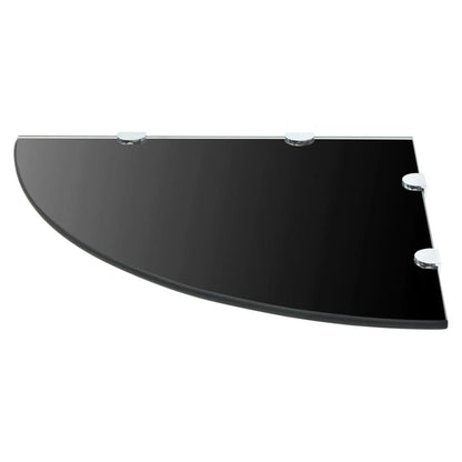 Hoekschap Met Chromen Dragers Glas 1 45 x 45 cm Zwart