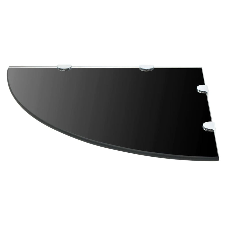 Hoekschap Met Chromen Dragers Glas 1 45 x 45 cm Zwart
