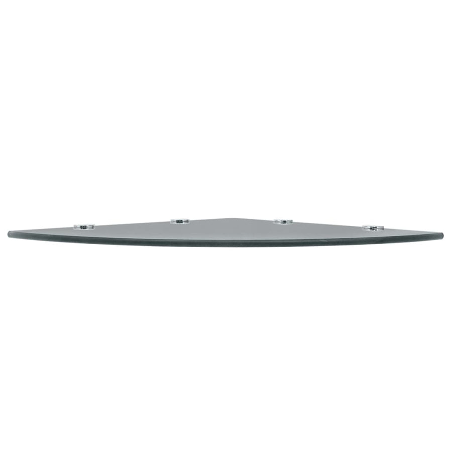 Hoekschap Met Chromen Dragers Glas 1 45 x 45 cm Zwart