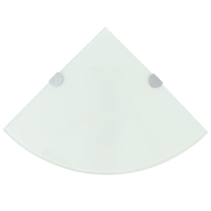 Hoekschap Met Chromen Dragers Glas 1 25 x 25 cm Wit