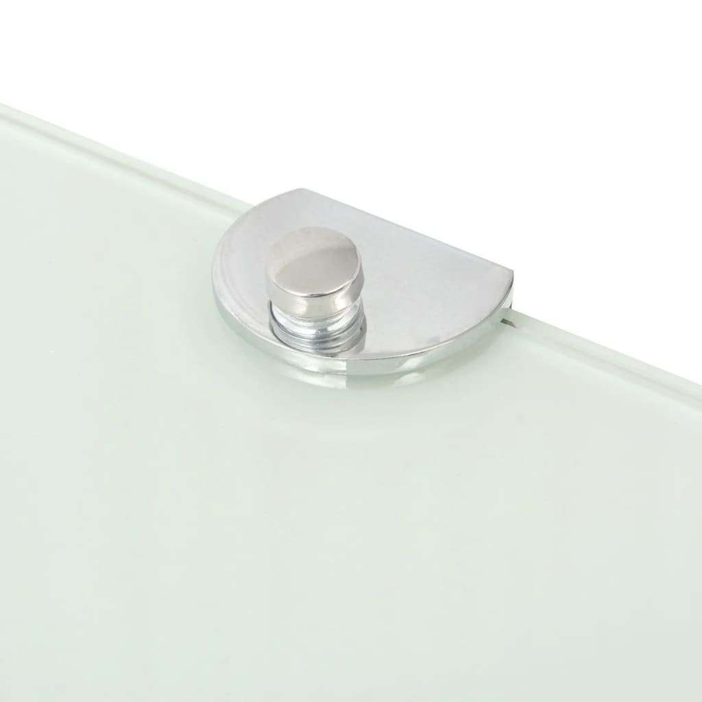 Hoekschap Met Chromen Dragers Glas 1 25 x 25 cm Wit