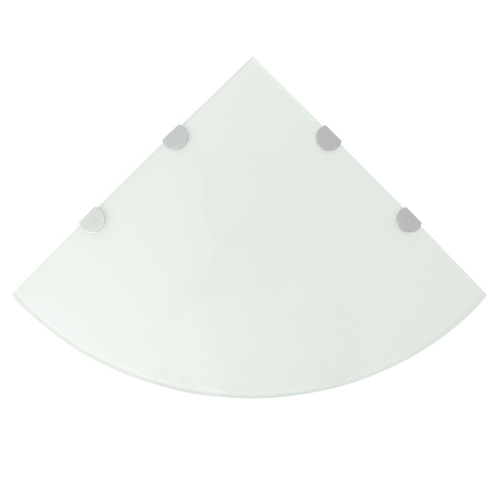 Hoekschap Met Chromen Dragers Glas 1 45 x 45 cm Wit