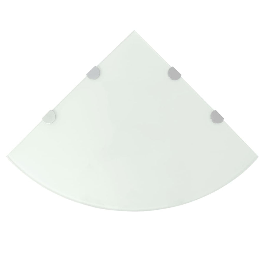 Hoekschap Met Chromen Dragers Glas 1 45 x 45 cm Wit