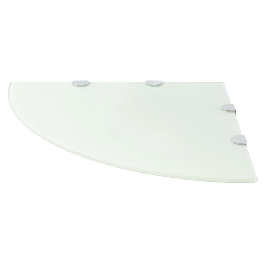 Hoekschap Met Chromen Dragers Glas 1 45 x 45 cm Wit