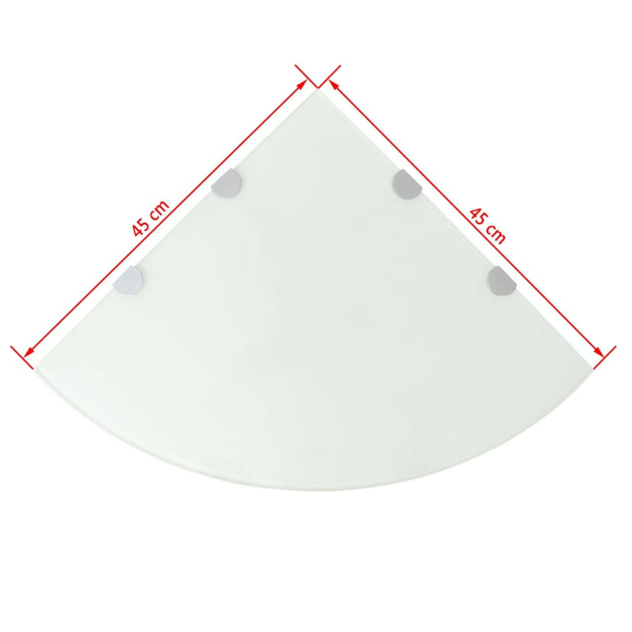 Hoekschap Met Chromen Dragers Glas 1 45 x 45 cm Wit