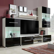 Tv-meubel 240cm zwart 5-delig met LED