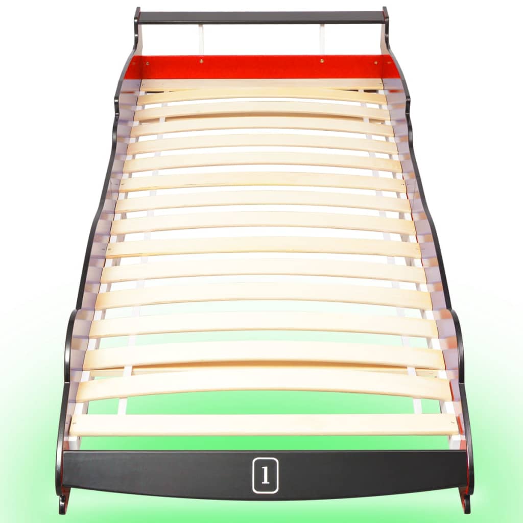 Kinderbed Raceauto Met Led-Verlichting 90X200 Cm Rood